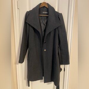 Guess Charcoal Wool Outerwear
